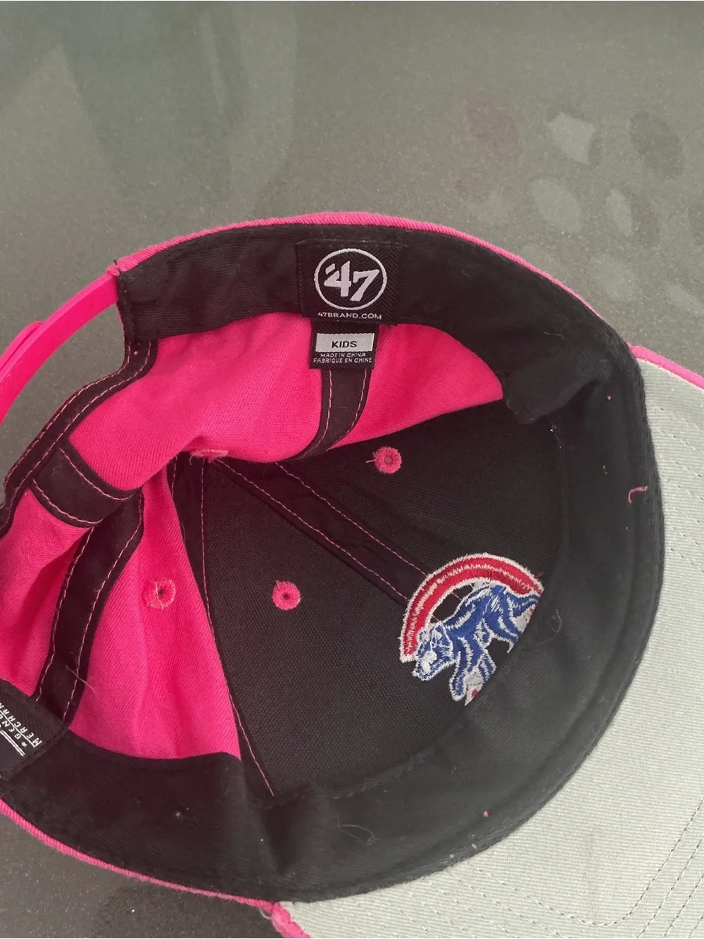Chicago Cubs Pink Kids Baseball Cap Bear Logo